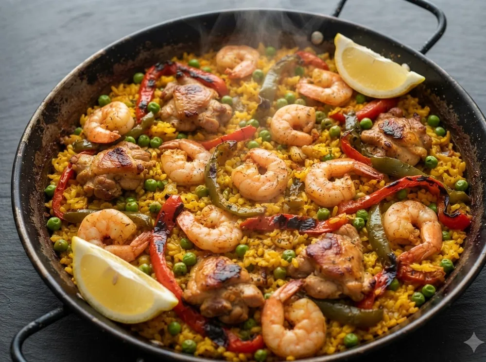Chicken and shrimp paella from the Fibrea recipe collection