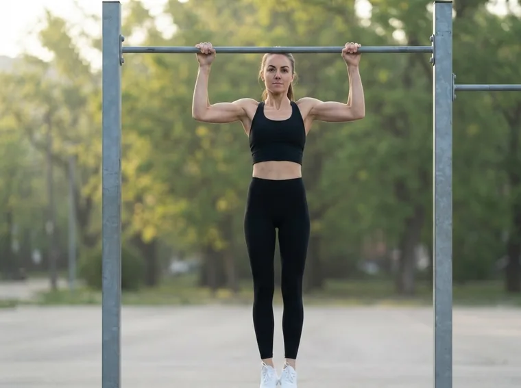 Pull-up on an outdoor bar